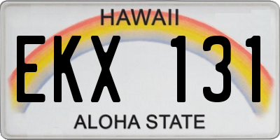 HI license plate EKX131