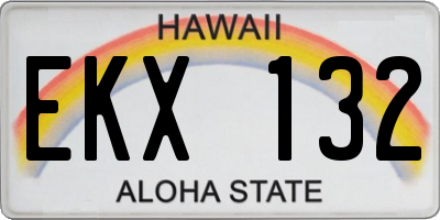 HI license plate EKX132
