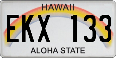 HI license plate EKX133