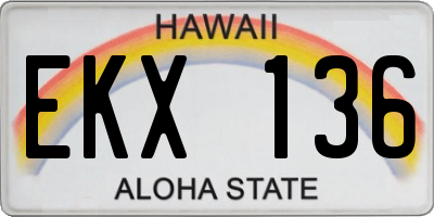 HI license plate EKX136