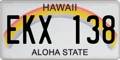 HI license plate EKX138