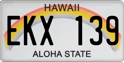 HI license plate EKX139