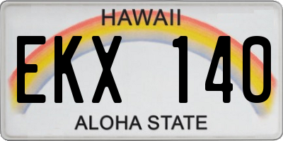 HI license plate EKX140