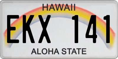 HI license plate EKX141