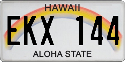 HI license plate EKX144