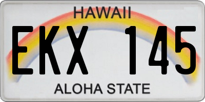 HI license plate EKX145