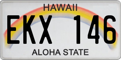 HI license plate EKX146