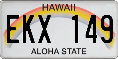HI license plate EKX149