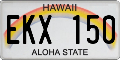 HI license plate EKX150