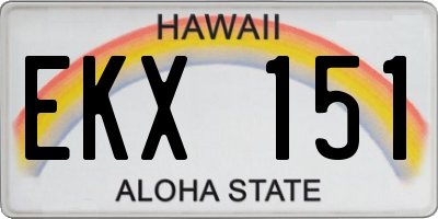 HI license plate EKX151