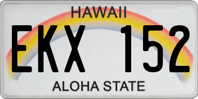 HI license plate EKX152