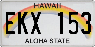 HI license plate EKX153