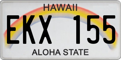 HI license plate EKX155