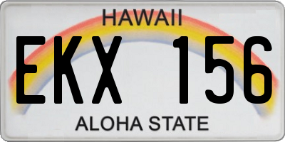 HI license plate EKX156