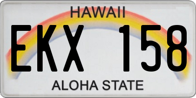 HI license plate EKX158