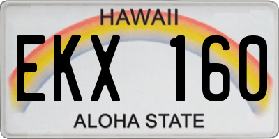 HI license plate EKX160