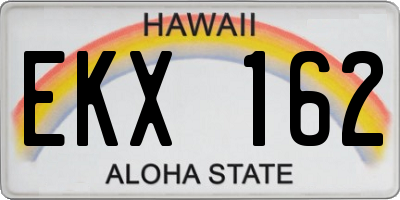 HI license plate EKX162