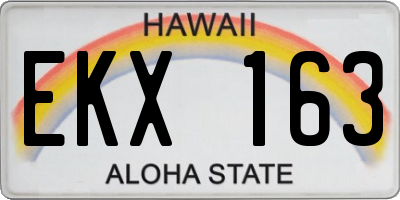 HI license plate EKX163