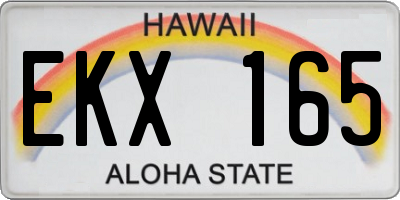 HI license plate EKX165