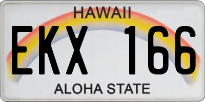 HI license plate EKX166