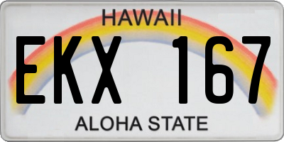 HI license plate EKX167
