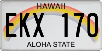 HI license plate EKX170