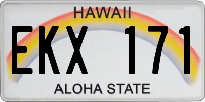 HI license plate EKX171