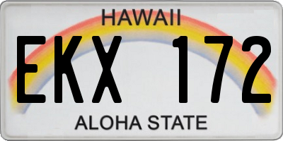 HI license plate EKX172
