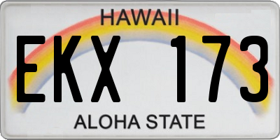 HI license plate EKX173