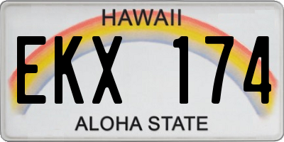 HI license plate EKX174