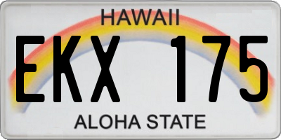 HI license plate EKX175