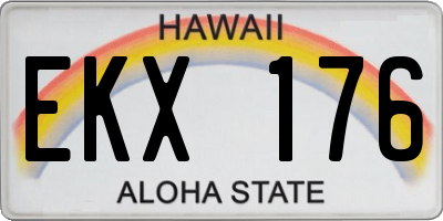 HI license plate EKX176