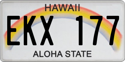 HI license plate EKX177