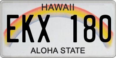 HI license plate EKX180