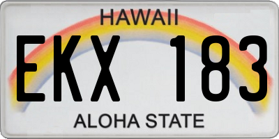 HI license plate EKX183