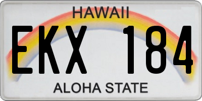 HI license plate EKX184