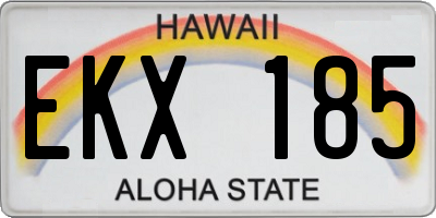 HI license plate EKX185