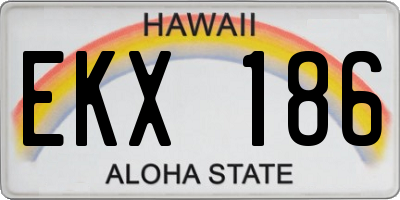 HI license plate EKX186