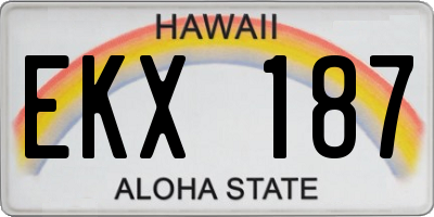 HI license plate EKX187