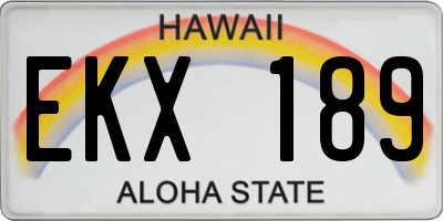 HI license plate EKX189
