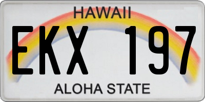 HI license plate EKX197