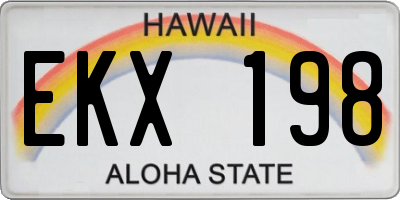 HI license plate EKX198