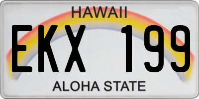 HI license plate EKX199