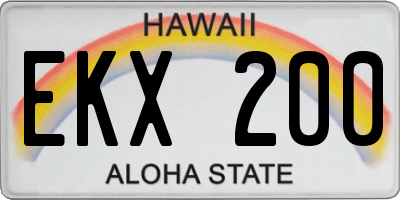 HI license plate EKX200