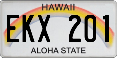HI license plate EKX201
