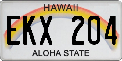 HI license plate EKX204