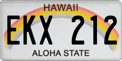 HI license plate EKX212