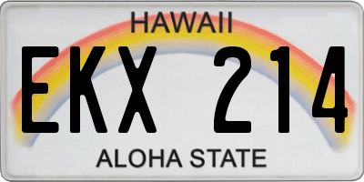 HI license plate EKX214