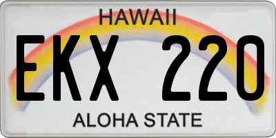 HI license plate EKX220