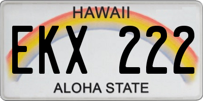 HI license plate EKX222
